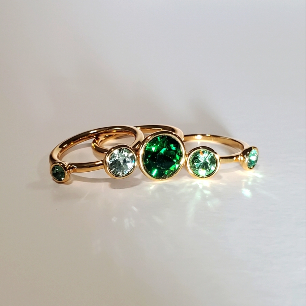 Ted Baker London Jackie Swarovski Crystal Stacking Rings